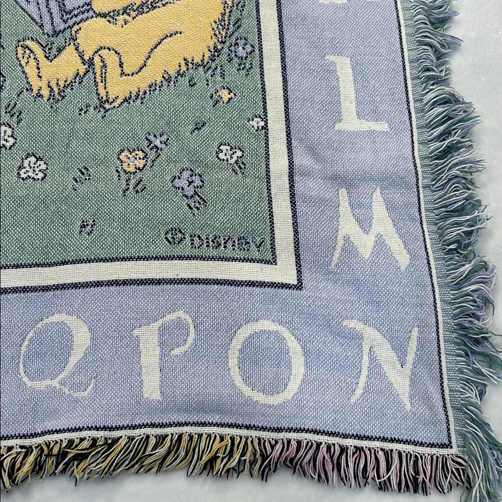 Disney Winnie the Pooh & piglet ABC baby blanket cotton woven pastel knit